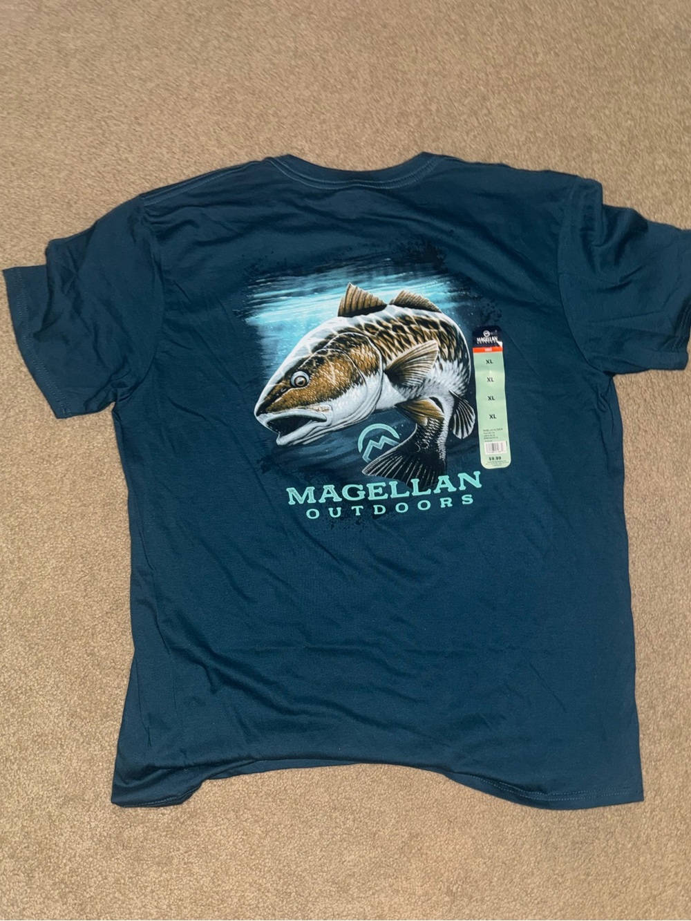 Magellan Outdoors Teal Graphic Fish Tee